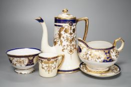 An extensive Noritake tea and coffee service with cobalt blue and gilt decoration