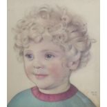 Keith Henderson (1883-1982), pencil and watercolour, Portrait of Jasper Ridley, Aged 2, initialled