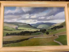 Anne Brook, two oils on canvas, Near Barden, Wharfdale & Wharfedale from Grass Woods, signed, 40 x