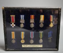 A group of Victoria to George V miniature medals to Major J N Townsend, DSO, TD, cased