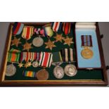 A George VI Efficiency medal to 885238 SJT. R. .BURRIDGE .R.A. various unnamed WW2 medals and