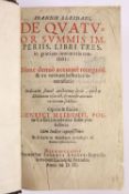 ° Sleidan, Johann. De Quatuor Summis Imperiis...engraved head and tailpieces; (32), 370, (50)pp.,
