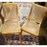 A pair of Italian caned side chairs