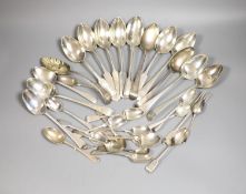 A small quantity of assorted English and continental flatware, various dates and makers, 46oz.