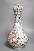 A Chine wucai 'dragon' vase, Jiajing mark, 19th/20th century, height 43cm