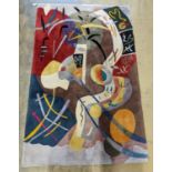 A contemporary Picasso inspired polychrome abstract pattern rug, 246 x 160cm