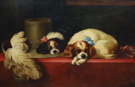 After Sir Edwin Henry Landseer (1802-1873) 'The Cavalier’s Pets'oil on canvas50 x 75cm
