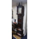 A William IV Gothic revival mahogany longcase clock, the twin train movement with deadbeat, height