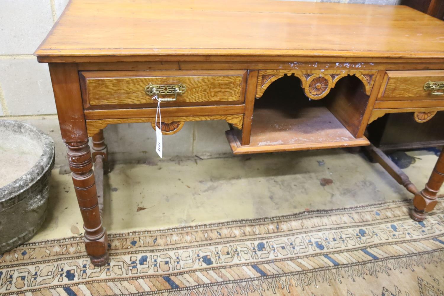 A Victorian dressing table, width 122cm, depth 50cm, height 76cm - Image 2 of 3