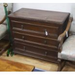 An 18th century oak chest of drawers, width 90cm, depth 44cm, height 76cm