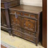 An 18th century oak chest of drawers (with original receipt), width 84cm, depth 53cm, height 82cm