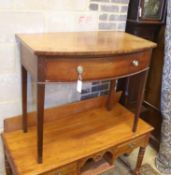 A George IV mahogany bowfront side table, width 92cm, depth 54cm, height 78cm