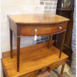 A George IV mahogany bowfront side table, width 92cm, depth 54cm, height 78cm
