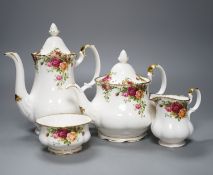 A Royal Albert Old country Roses pattern part tea and coffee set.