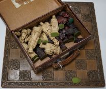 A Chinese style resin chess set and board