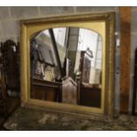 A giltwood and gesso overmantel mirror with arched plate, width 115cm, height 112cm