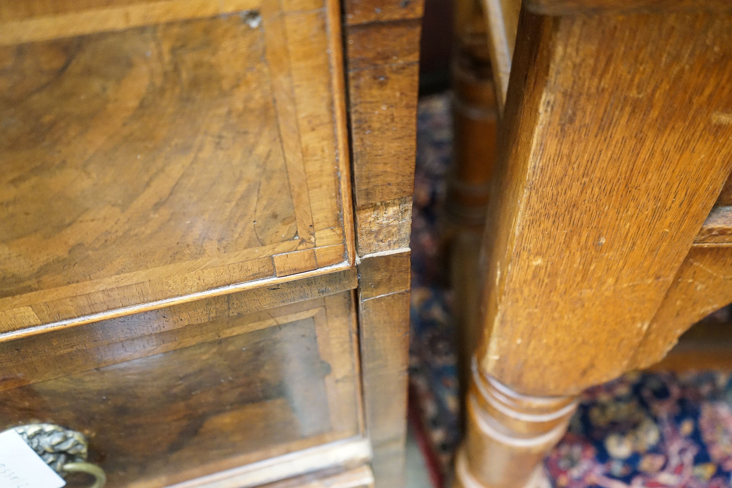 A walnut and oak chest of drawers, width 103cm, depth 52cm, height 82cm - Image 2 of 5