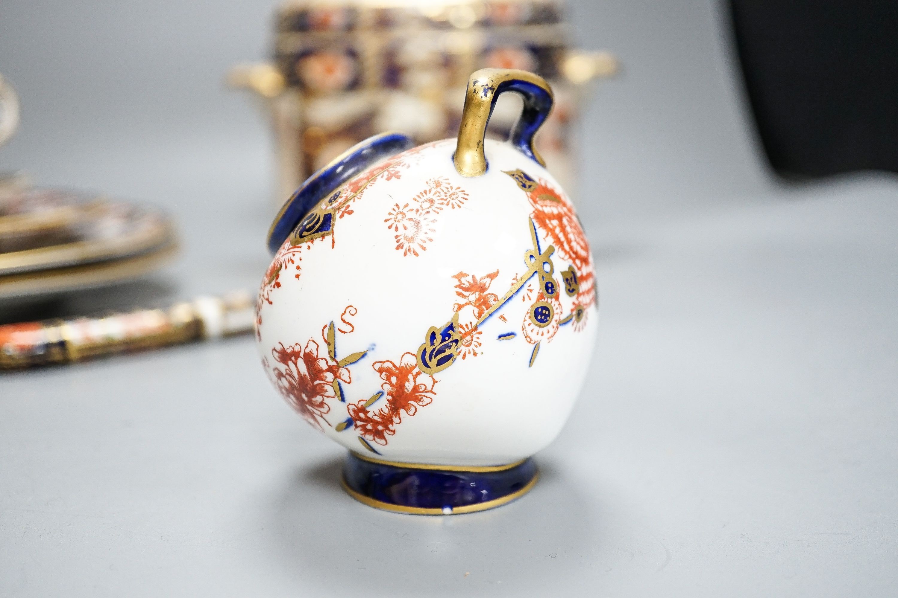 Royal Crown Derby tableware, including pair of dinner plates, 26cm, together with a pottery Imari - Image 2 of 6