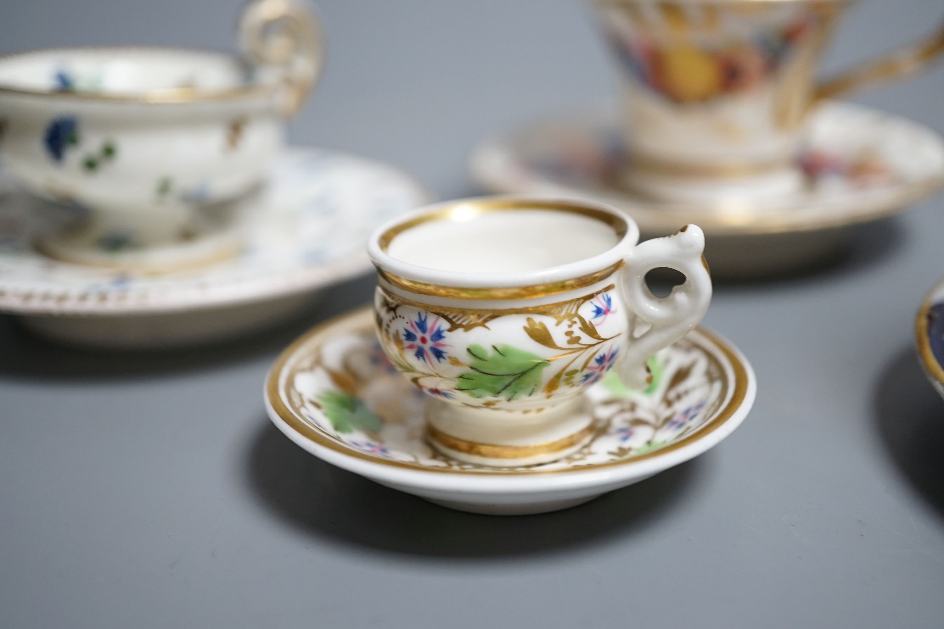 Four Coalport miniature teacups and saucers, c. 1820. Provenance - Mona Sattin collection of - Image 3 of 8