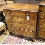 A small Victorian mahogany chest of four drawers, width 78cm, depth 49cm, height 80cm