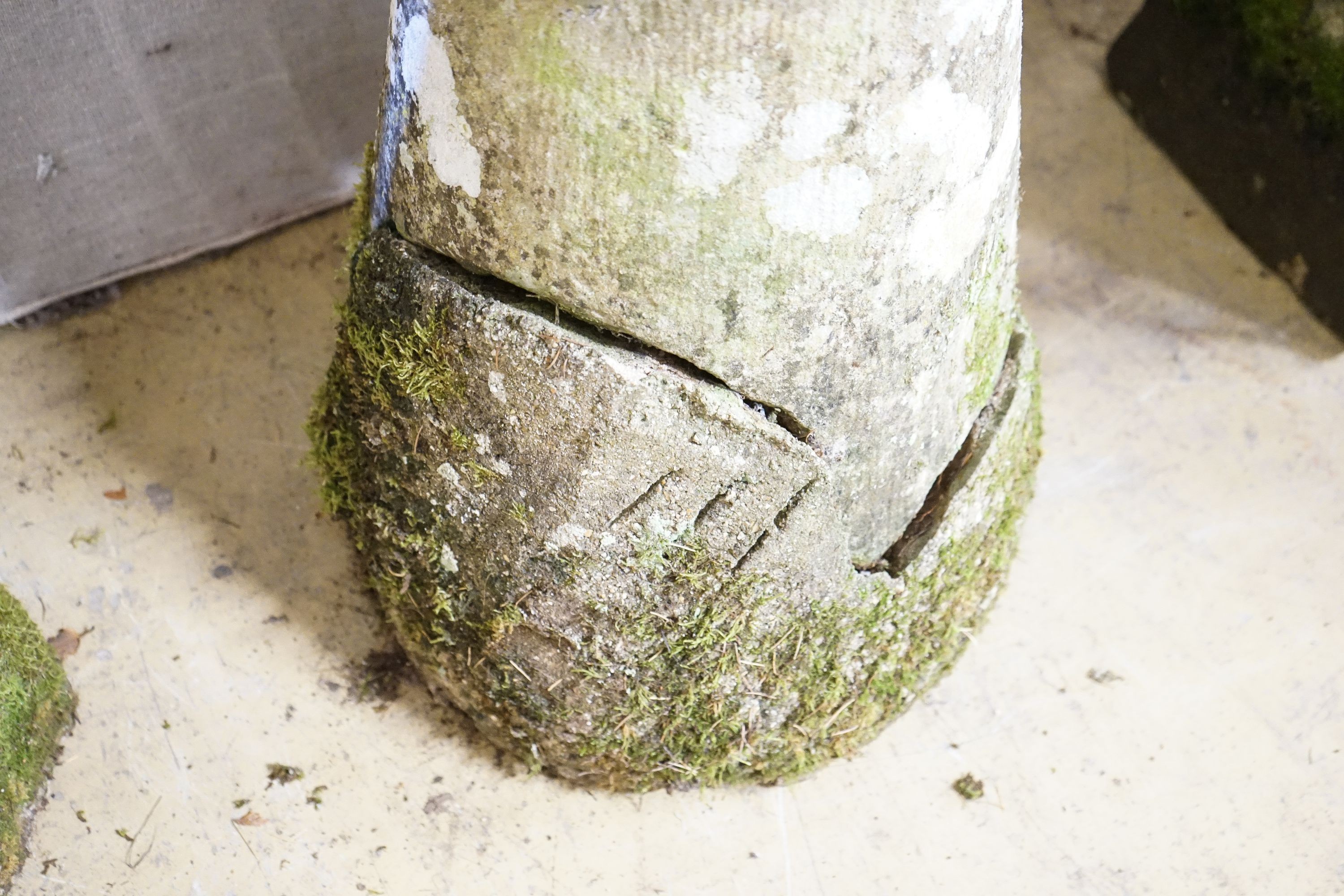 Four weathered staddle stones, largest width 44cm, height 74cm - Image 3 of 4