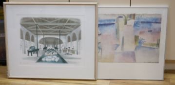David Gentleman, limited edition print, 'Charleston Market', signed in pencil, 45/100, 44 x 56cm and