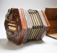 A 48 button concertina by John Alvey Turner, a/f