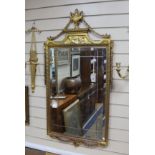 An Adam design rectangular gilt framed wall mirror, width 60cm, height 115cm