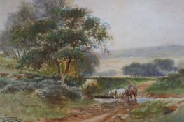 Henry Charles Fox (1860-1913), watercolour, 'In the Berkshire Downs near Streatley', signed and