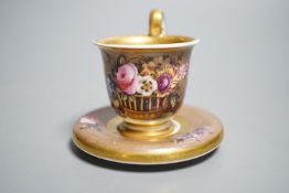 A Spode miniature teacup and saucer, c.1820. Provenance - Mona Sattin collection of miniature cups
