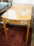 A George III banded mahogany oval topped Pembroke table, width 59cm, depth 102cm, height 71cm