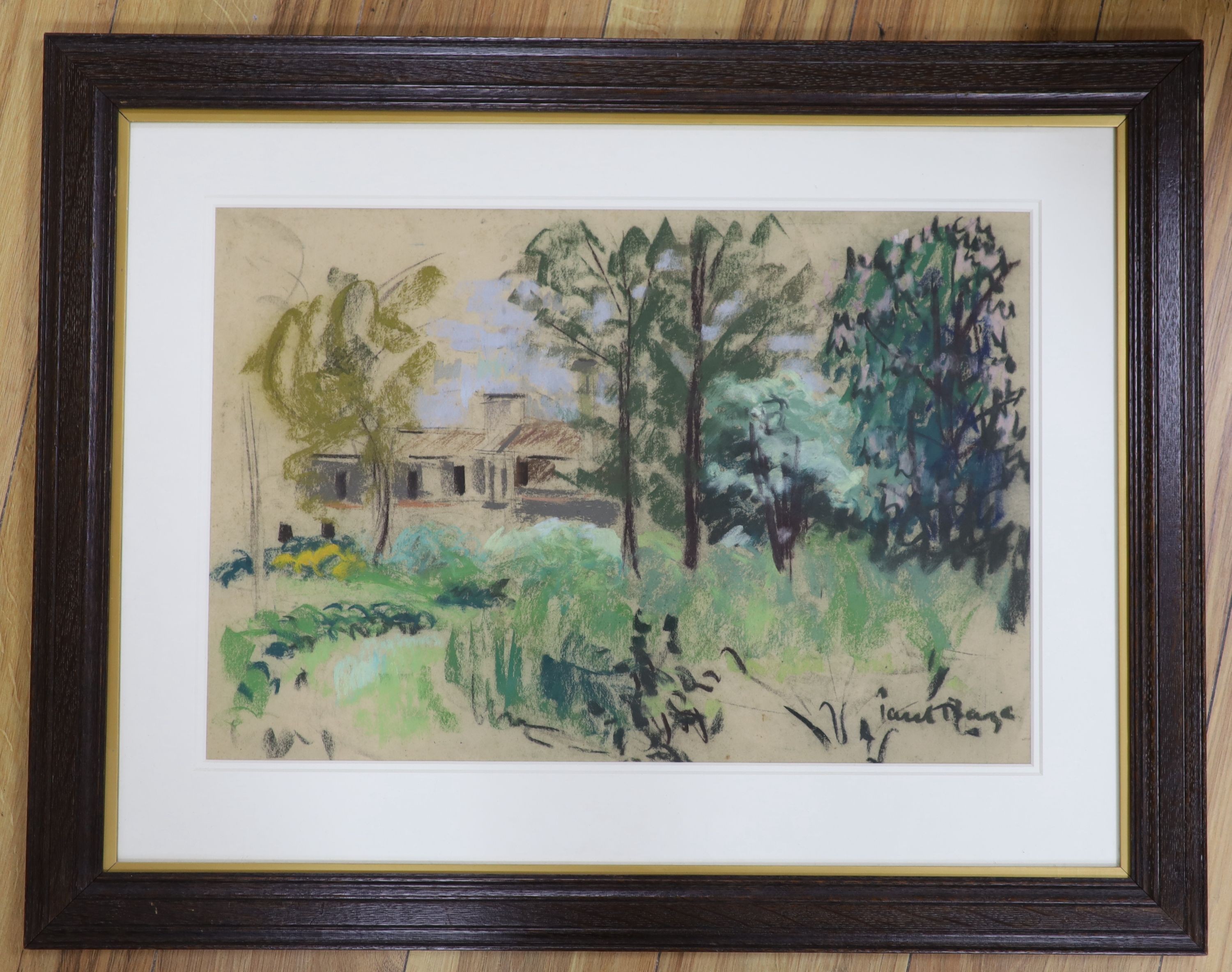 Paul Maze (1887-1979), pastel, French landscape, signed, 36 x 53cm. - Image 2 of 3
