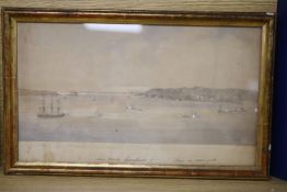 O.C.Williams (19th C.), lithograph, View of New York harbour, 25 x 43 cm.