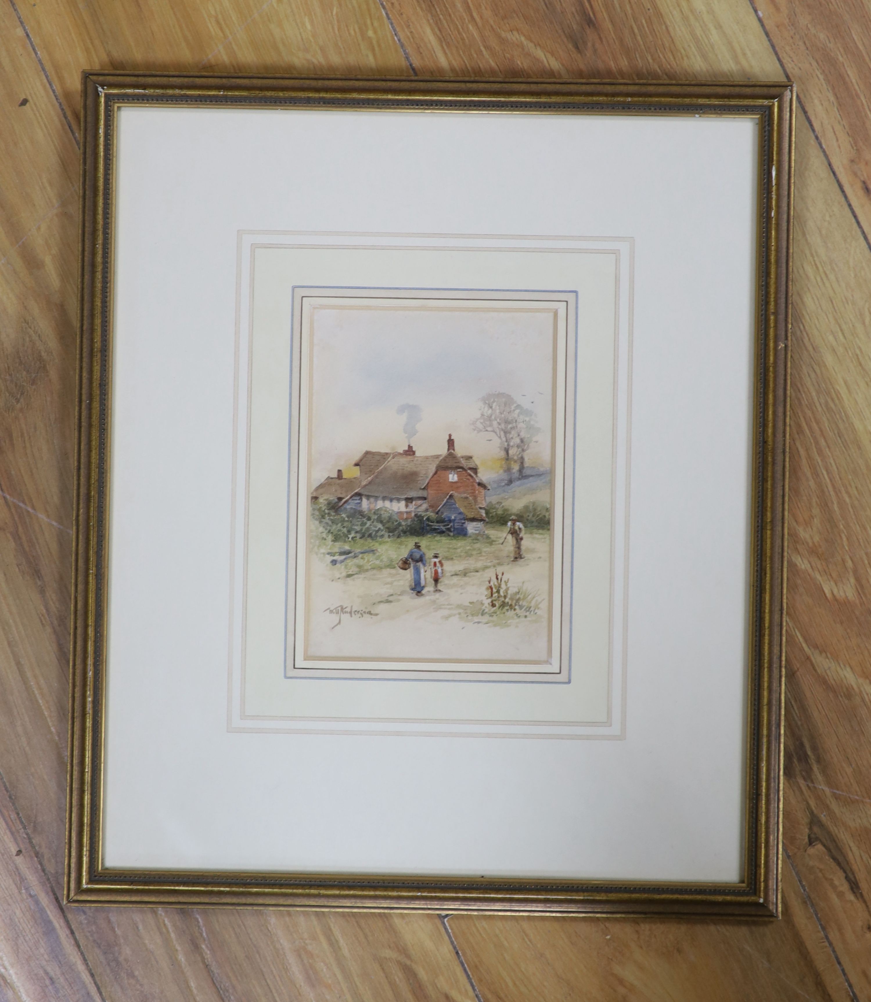 William Anderson (Exh.1880-1895), watercolour, 'A Farm House in Surrey', signed, 16 x 11cm - Image 2 of 4