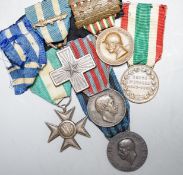 An Italian WWI medal group of six, including War Cross, War of Italian independence 1915–18 with