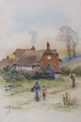 William Anderson (Exh.1880-1895), watercolour, 'A Farm House in Surrey', signed, 16 x 11cm