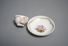 A rare Copenhagen miniature cup and saucer, c.1800. Provenance - Mona Sattin collection of miniature