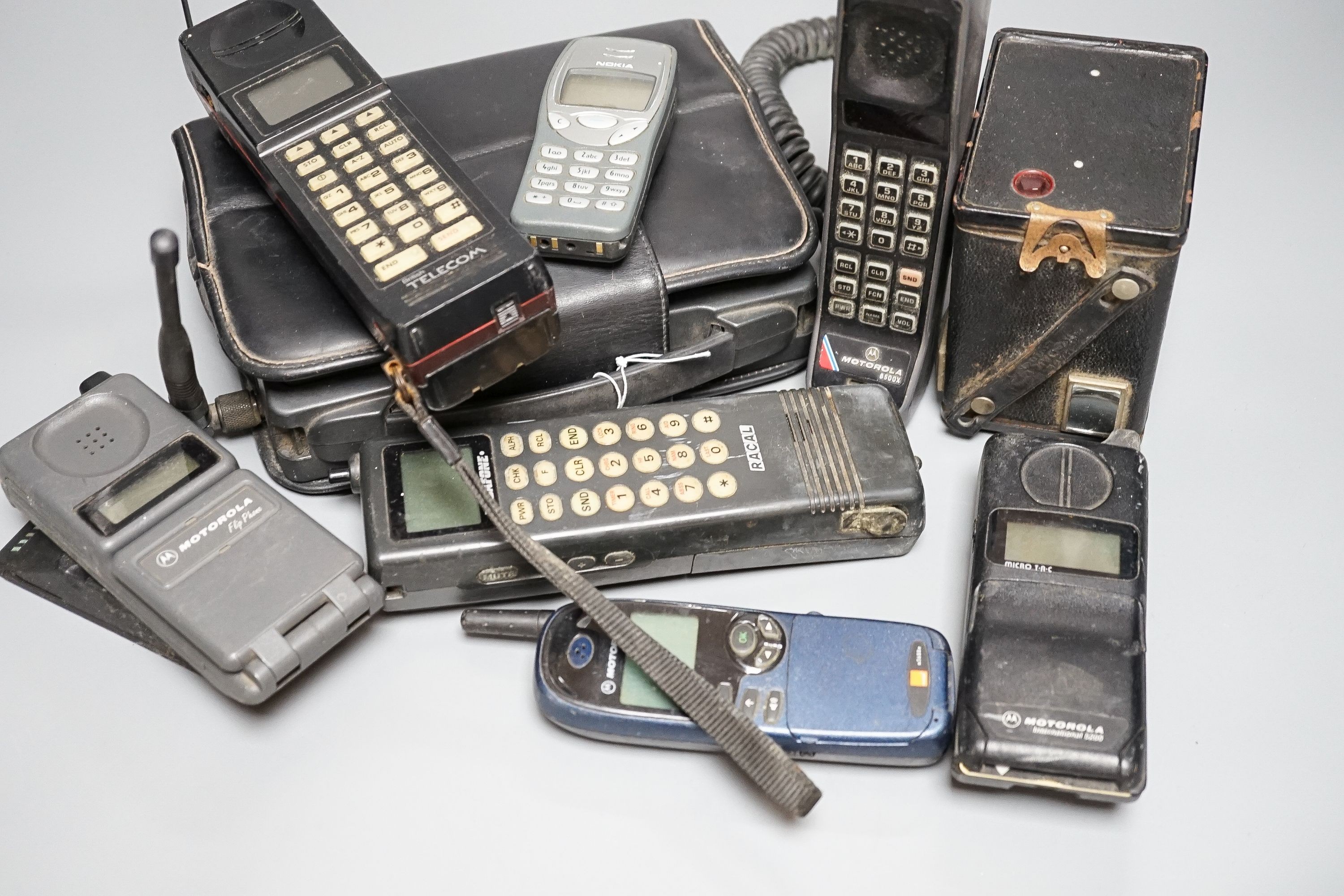 Eight early/retro mobile phones and a Box Brownie - Image 2 of 3