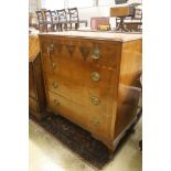 An early 20th century walnut chest, width 92cm, depth 50cm, height 105cm