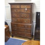 A George III mahogany chest on chest, width 106cm, depth 50cm, height 179cm