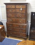 A George III mahogany chest on chest, width 106cm, depth 50cm, height 179cm