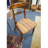 A set of six Regency faded rosewood dining chairs with squab cane seats