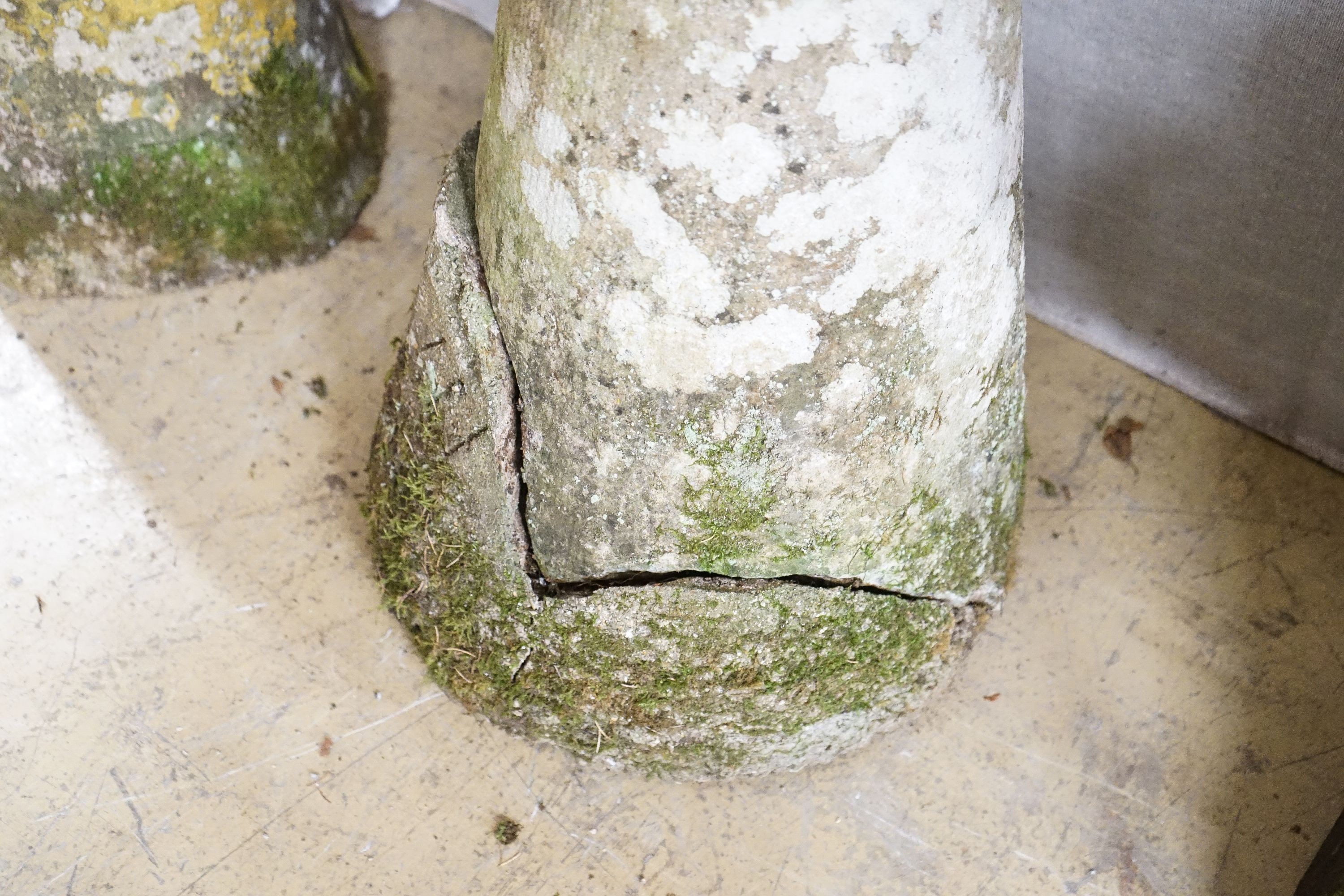 Four weathered staddle stones, largest width 44cm, height 74cm - Image 4 of 4
