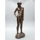 A large bronzed resin figure “Fiona standing” signed Kerek ‘83 64cm