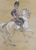 H.L. Atkinson, watercolour, pencil and chalk, 1807 Berkshire Yeomanry, signed, 29 x 22cm
