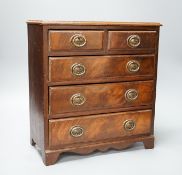 A 19th century mahogany miniature chest of drawers 35cm high, 33cm wide