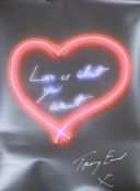 Tracey Emin (1963-), limited edition print, ‘Love is what you want', signed, 70 x 50cm, unframed