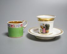 A Chamberlain Worcester miniature Can and Saucer and another Can, c.1820, Provenance - Mona Sattin