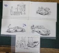 Martin Honeysett (b.1943-), five original cartoons, Tx Tripper, 'Old Volks..' (Kitcars June 82),
