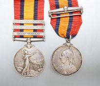 Two QSA medals to 2557 PTE. C. ROFFE : RL : WT: SURREY REGT. with Relief of Ladysmith clasp, and